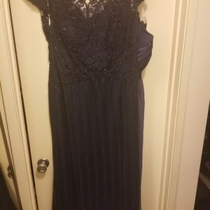 Navy blue Sequin/beaded gown